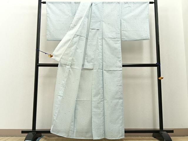 平和屋着物＊夏物　小紋　絽　舞蝶文　洗える着物　BAAX6974hj