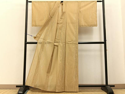 平和屋着物＊夏物　小紋　紗　抽象文様　洗える着物　未使用　BAAX6975hj