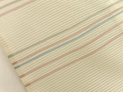平和屋着物＊夏物　小紋　絽　横縞　洗える着物　BAAX6977hj