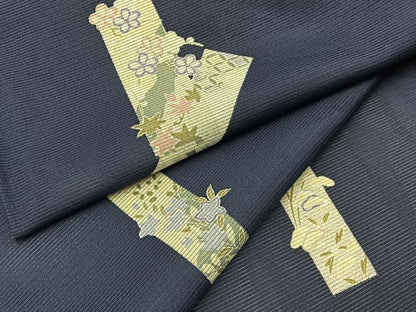 平和屋着物＊夏物　小紋　絽　短冊草花文　洗える着物　未使用　BAAX6978hj