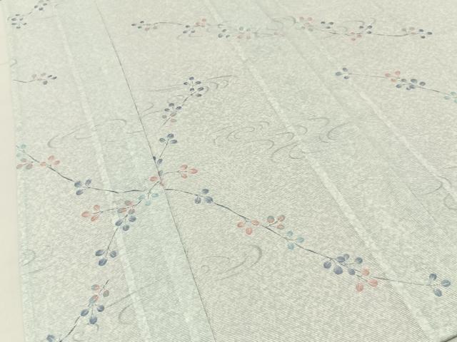平和屋着物＊夏物　小紋　絽　流水萩文　洗える着物　BAAX6979hj