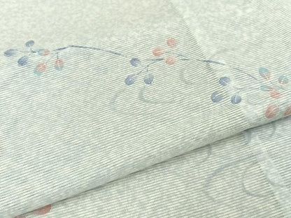 平和屋着物＊夏物　小紋　絽　流水萩文　洗える着物　BAAX6979hj