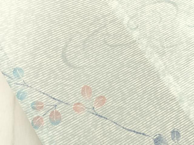 平和屋着物＊夏物　小紋　絽　流水萩文　洗える着物　BAAX6979hj