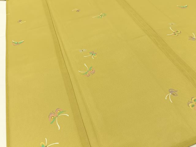 平和屋着物＊夏物　小紋　絽　舞蝶文　金彩　洗える着物　BAAX6980hj