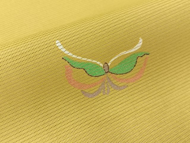 平和屋着物＊夏物　小紋　絽　舞蝶文　金彩　洗える着物　BAAX6980hj