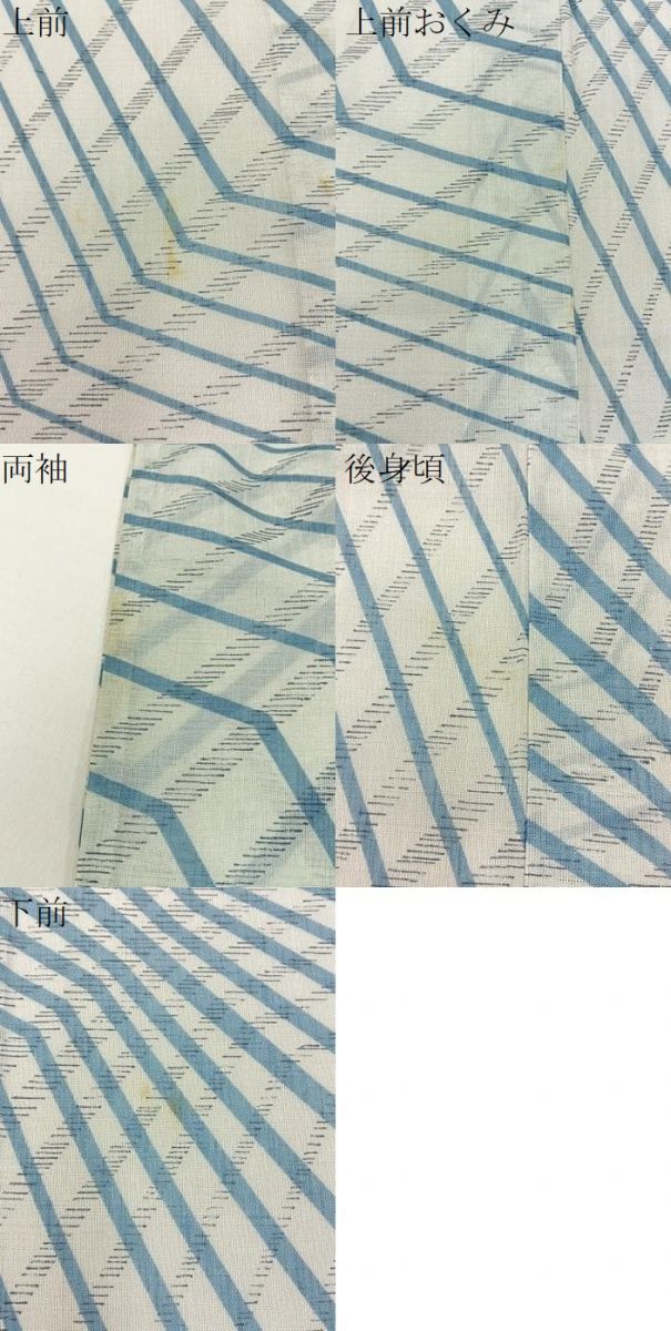 平和屋着物＊夏物　小紋　紗　幾何学文様　洗える着物　BAAX6988hj