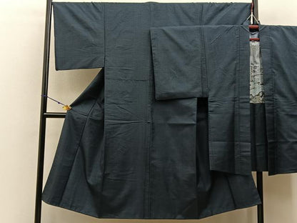 平和屋着物■男性　本場大島紬　アンサンブル　100亀甲　総詰め　羽裏：富士　正絹　逸品　BAAX6990hj