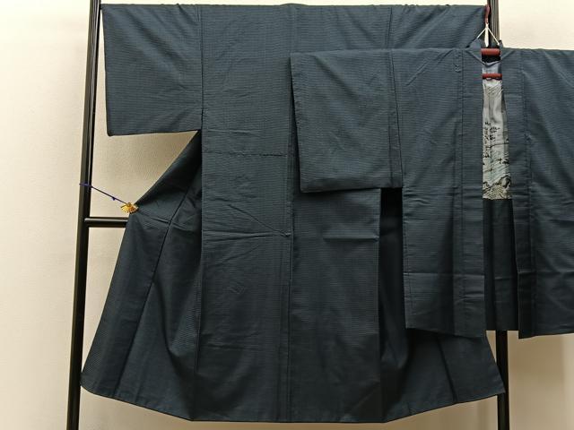 平和屋着物■男性　本場大島紬　アンサンブル　100亀甲　総詰め　羽裏：富士　正絹　逸品　BAAX6990hj