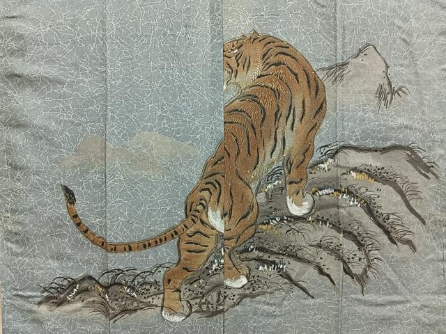 平和屋着物●男性　紬　アンサンブル　長襦袢(無双仕立て)セット　100亀甲　総詰め　羽裏：宝尽くし　正絹　逸品　未使用　BAAX6992hj