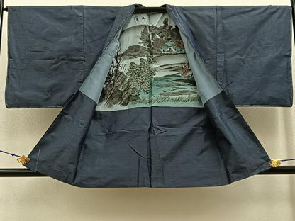 平和屋着物■男性　本場大島紬　アンサンブル　80亀甲　総詰め　正絹　逸品　BAAX6993hj