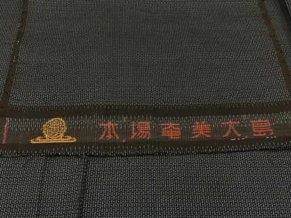 平和屋着物■男性　本場大島紬　アンサンブル　80亀甲　総詰め　反端付き　正絹　逸品　BAAX6995hj