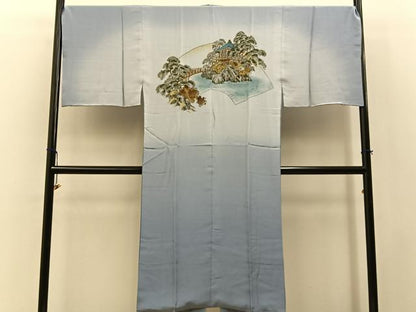 平和屋着物●男性　本場大島紬　アンサンブル　長襦袢(袷)セット　100亀甲　総詰め　羽裏：富士　正絹　逸品　BAAX6996hj