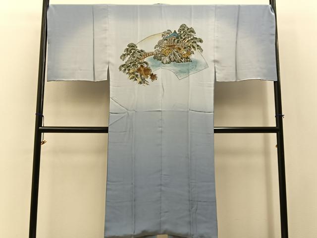 平和屋着物●男性　本場大島紬　アンサンブル　長襦袢(袷)セット　100亀甲　総詰め　羽裏：富士　正絹　逸品　BAAX6996hj