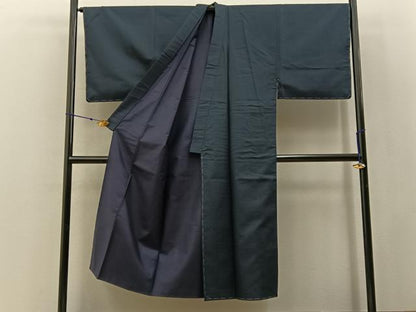 平和屋着物●男性　紬　アンサンブル　100亀甲　総詰め　羽裏：東海道五拾三次　正絹　逸品　未使用　BAAX6998hj