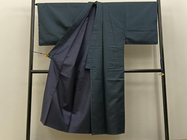 平和屋着物●男性　紬　アンサンブル　100亀甲　総詰め　羽裏：東海道五拾三次　正絹　逸品　未使用　BAAX6998hj