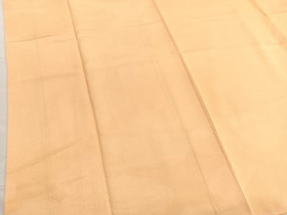平和屋着物■上質な色無地　雲取り芝草地紋　萱草色　正絹　逸品　未使用　BAAX7001hv
