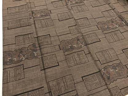 平和屋着物■本場大島紬　9マルキ　横段人物文　正絹　逸品　BAAX7010hv