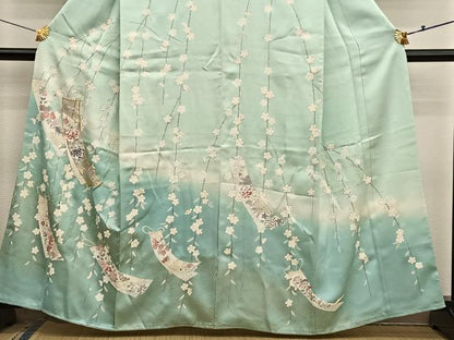平和屋着物●訪問着　駒刺繍　短冊花文　暈し染め　金彩　鈴乃屋扱い　正絹　逸品　未使用　BAAX7016hv