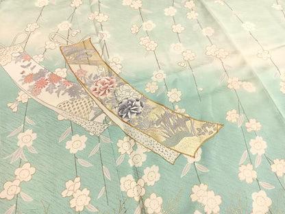 平和屋着物●訪問着　駒刺繍　短冊花文　暈し染め　金彩　鈴乃屋扱い　正絹　逸品　未使用　BAAX7016hv