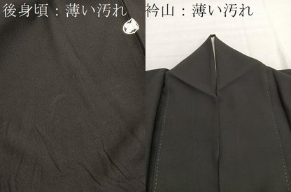 平和屋着物■豪華黒留袖　駒刺繍　扇面人物文　金銀彩　正絹　逸品　BAAX7023hv