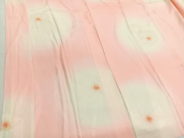 平和屋着物■長襦袢　袷　絞り　立波亀甲花文　暈し染め　半衿刺繍　正絹　逸品　BAAX7029hv