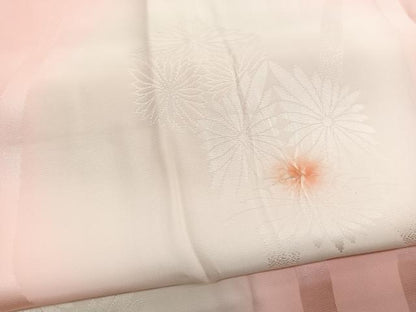 平和屋着物■長襦袢　袷　絞り　立波亀甲花文　暈し染め　半衿刺繍　正絹　逸品　BAAX7029hv