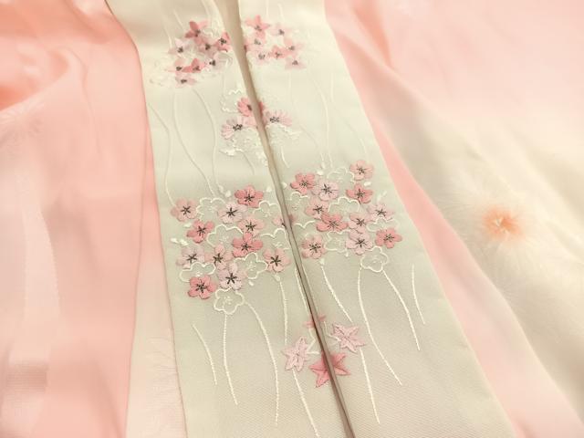 平和屋着物■長襦袢　袷　絞り　立波亀甲花文　暈し染め　半衿刺繍　正絹　逸品　BAAX7029hv