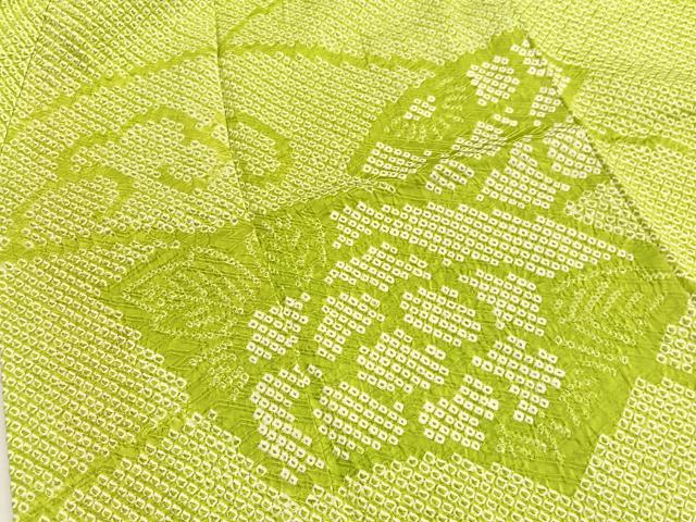 平和屋着物∵女の子　十三参り　子供　祝着　総絞り　立波地紙花文　逸品　BAAX7035hv