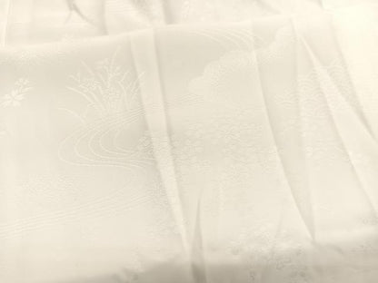 平和屋着物■長襦袢　無双仕立て　流水花地紋　洗える着物　BAAX7038hv