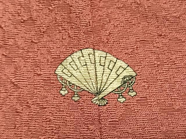 平和屋着物●上質な色無地　紋意匠　浅緋色　やまと誂製　正絹　逸品　未使用　BAAX7040hv