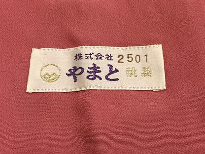 平和屋着物●上質な色無地　紋意匠　浅緋色　やまと誂製　正絹　逸品　未使用　BAAX7040hv
