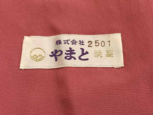 平和屋着物●上質な色無地　紋意匠　浅緋色　やまと誂製　正絹　逸品　未使用　BAAX7040hv