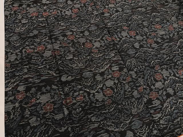 平和屋着物■本場大島紬　風景花文　正絹　逸品　BAAX7043hv