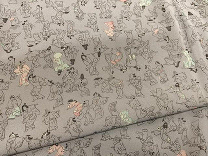 平和屋着物■上質な小紋　人物文　正絹　逸品　BAAX7047hv