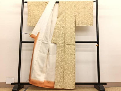 平和屋着物■上質な紬　葡萄唐草文　正絹　逸品　BAAX7052hv