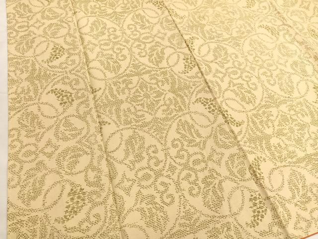 平和屋着物■上質な紬　葡萄唐草文　正絹　逸品　BAAX7052hv