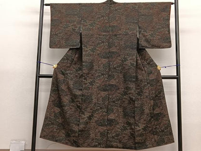 平和屋着物■上質なお召　御所解文　正絹　逸品　BAAX7060hv