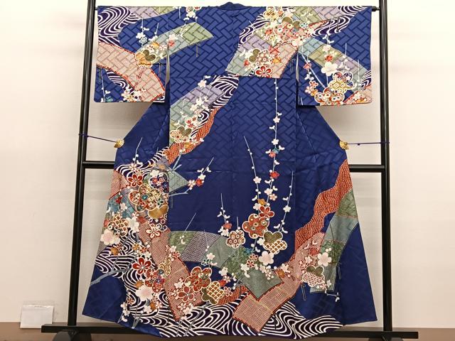 平和屋着物■訪問着　駒刺繍　板橋流水花文　金彩　正絹　逸品　BAAX7061hv