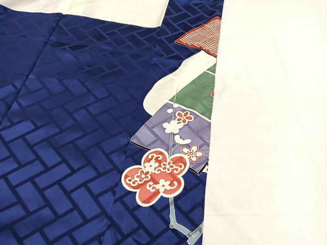 平和屋着物■訪問着　駒刺繍　板橋流水花文　金彩　正絹　逸品　BAAX7061hv