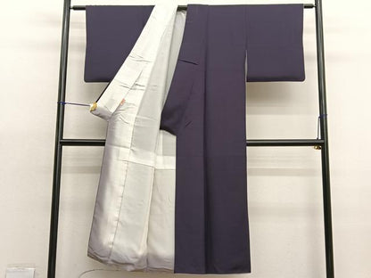 平和屋着物■上質な色無地　奥田織物工場謹製　浜つなぎ　紅消鼠色　証紙付き　正絹　逸品　BAAX7066hv