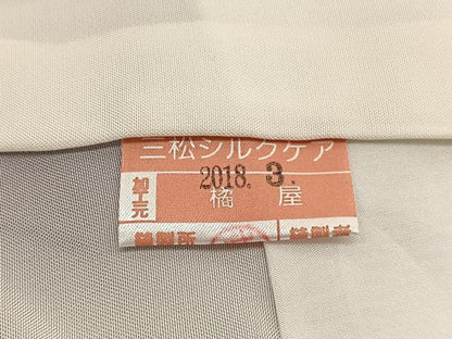 平和屋着物■上質な色無地　奥田織物工場謹製　浜つなぎ　紅消鼠色　証紙付き　正絹　逸品　BAAX7066hv