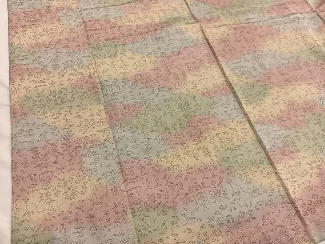 平和屋着物■上質なお召　抽象文様　暈し染め　正絹　逸品　BAAX7068hv