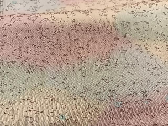 平和屋着物■上質なお召　抽象文様　暈し染め　正絹　逸品　BAAX7068hv