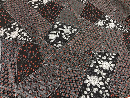 平和屋着物■上質な小紋　辻が花　絞り　黒地　金彩　正絹　逸品　BAAX7069hv