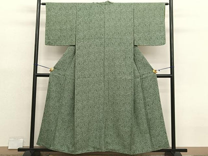 平和屋着物■上質な小紋　枝垂れ柳花文　正絹　逸品　未使用　BAAX7070hv