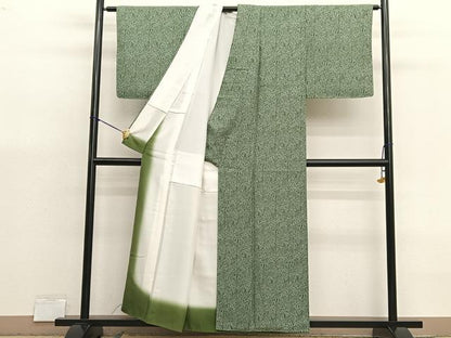 平和屋着物■上質な小紋　枝垂れ柳花文　正絹　逸品　未使用　BAAX7070hv