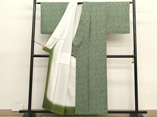 平和屋着物■上質な小紋　枝垂れ柳花文　正絹　逸品　未使用　BAAX7070hv
