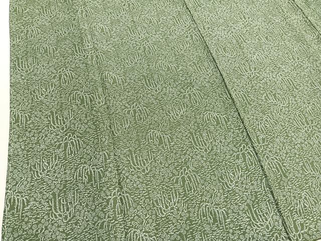 平和屋着物■上質な小紋　枝垂れ柳花文　正絹　逸品　未使用　BAAX7070hv