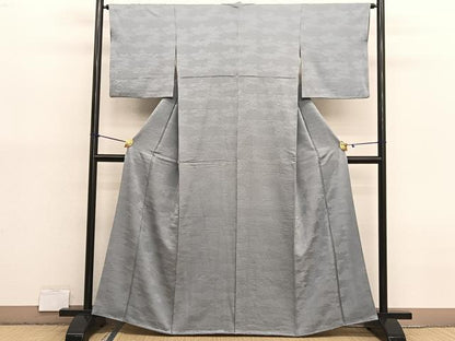 平和屋着物■上質な色無地　瑞雲地紋　蕎麦切色　正絹　逸品　BAAX7071hv