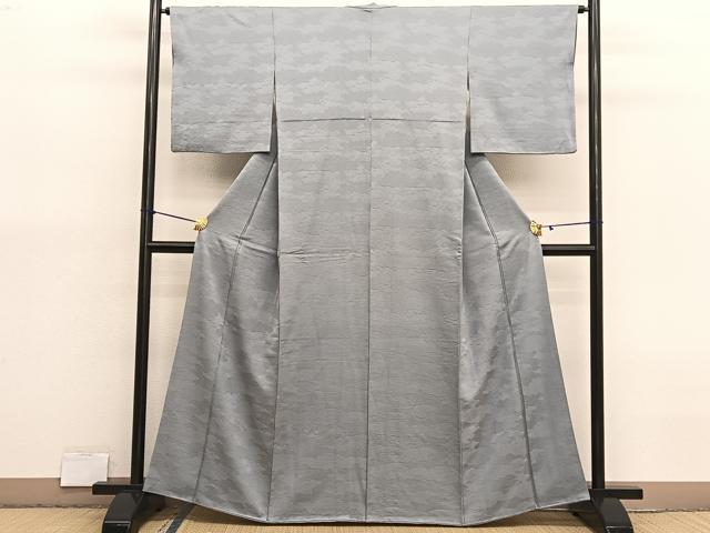 平和屋着物■上質な色無地　瑞雲地紋　蕎麦切色　正絹　逸品　BAAX7071hv